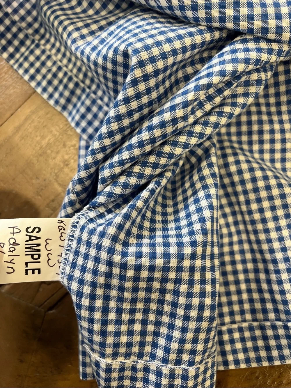 Boutique blue checkered ruffle shoulder dress girls 5-6 years Americana